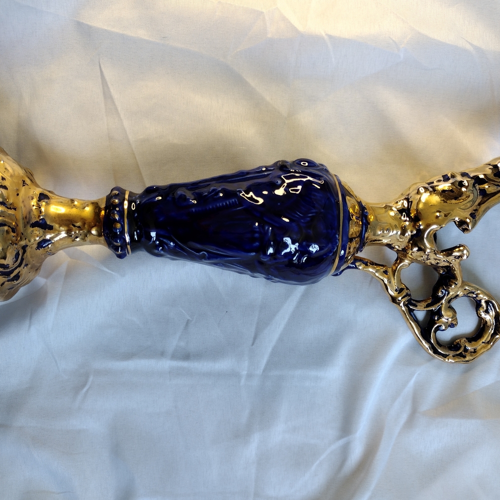 Blue and Gold Candle Holders with Elegant Accents